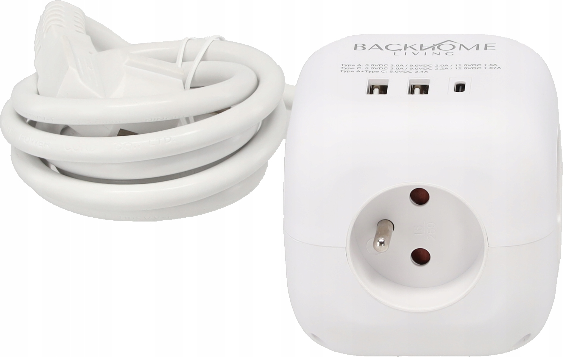 Удлинитель, Блок Питания, 3 Розетки 230 В И 3 Розетки Usb, 1,5 М, Белый (4)