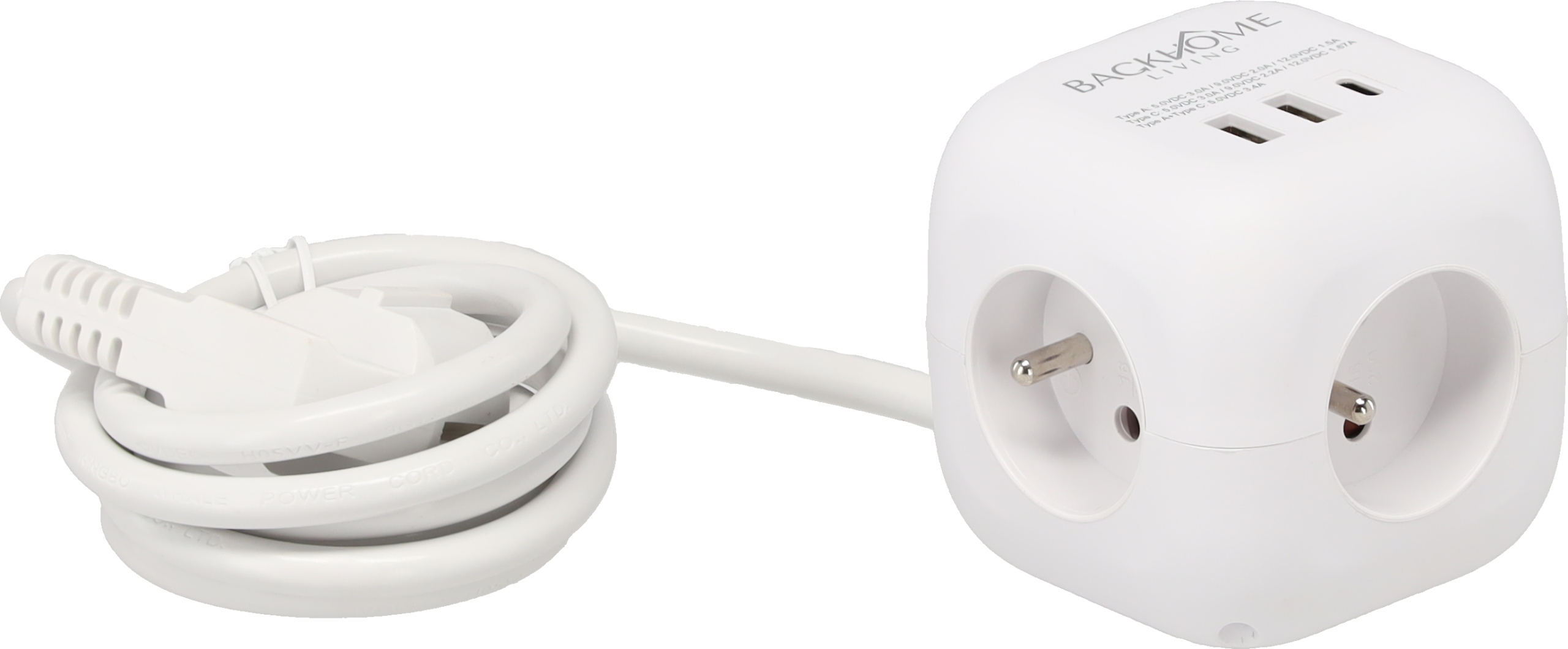 Удлинитель, Блок Питания, 3 Розетки 230 В И 3 Розетки Usb, 1,5 М, Белый (5)