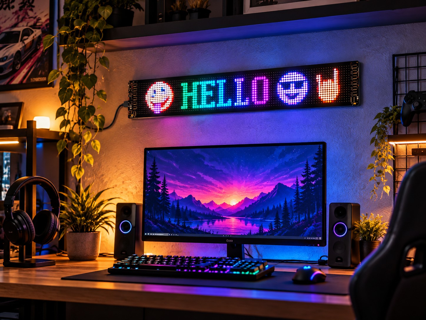 Світлодіодний панель Matrix 12 × 60 см, Usb, Bluetooth