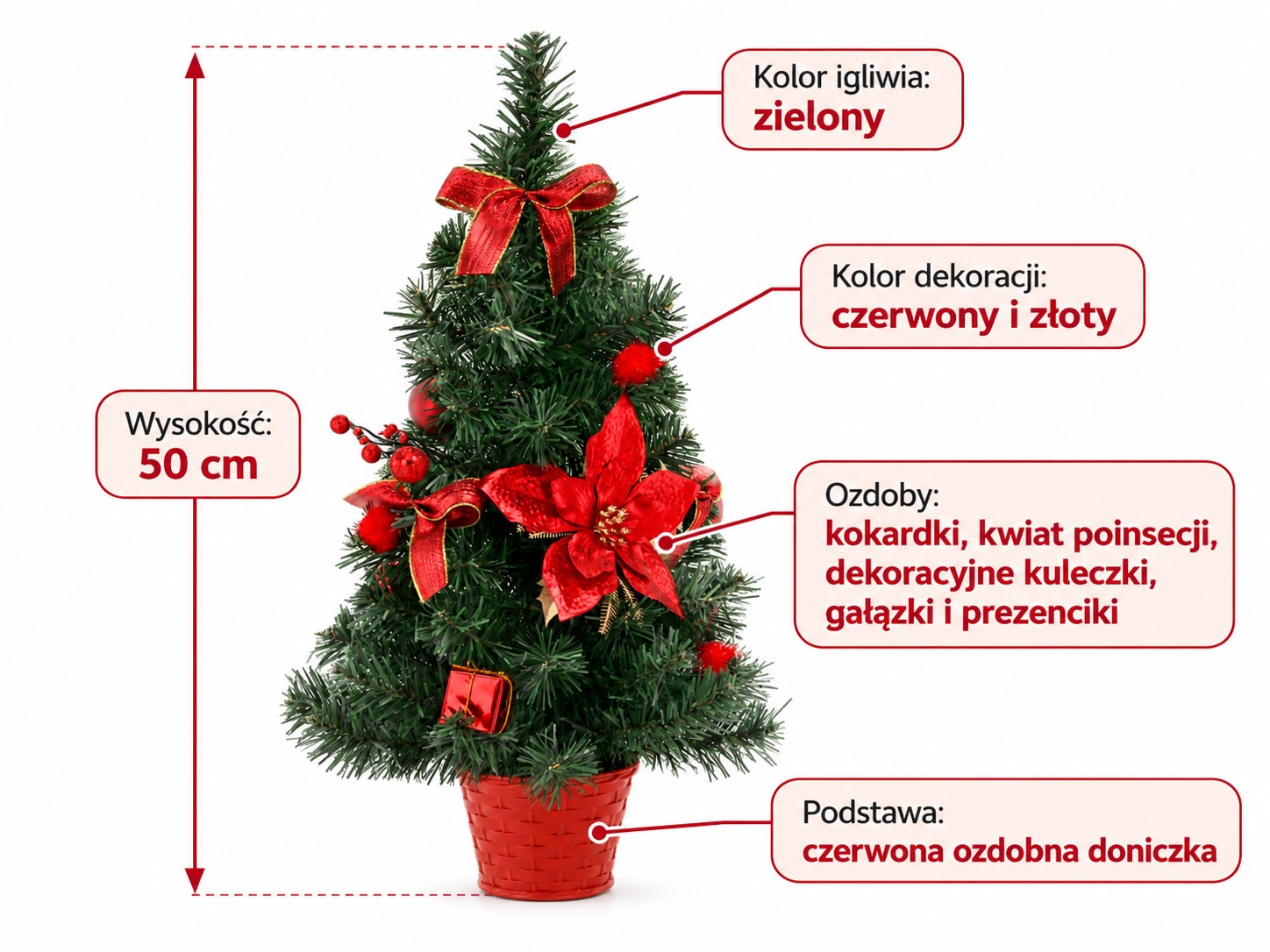CHOINKA BOŻONARODZENIOWA 50 CM CZERWONO-ZŁOTA pol_pl_CHOINKA-BOZONARODZENIOWA-50-CM-CZERWONO-ZLOTA-11395_4