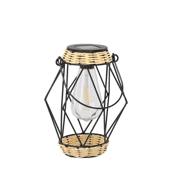 Сонячний ліхтар металевий чорний 22 см Led (3)