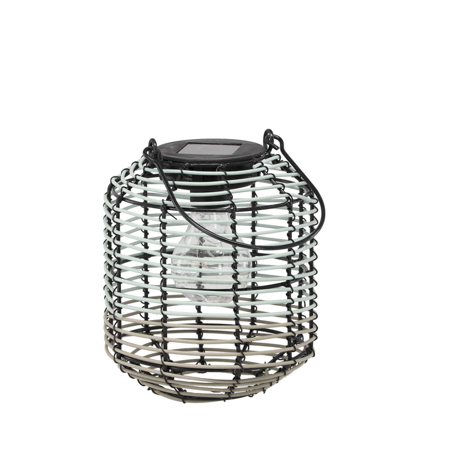 Сонячний ліхтар зелено-сірий 19 см Led (2)