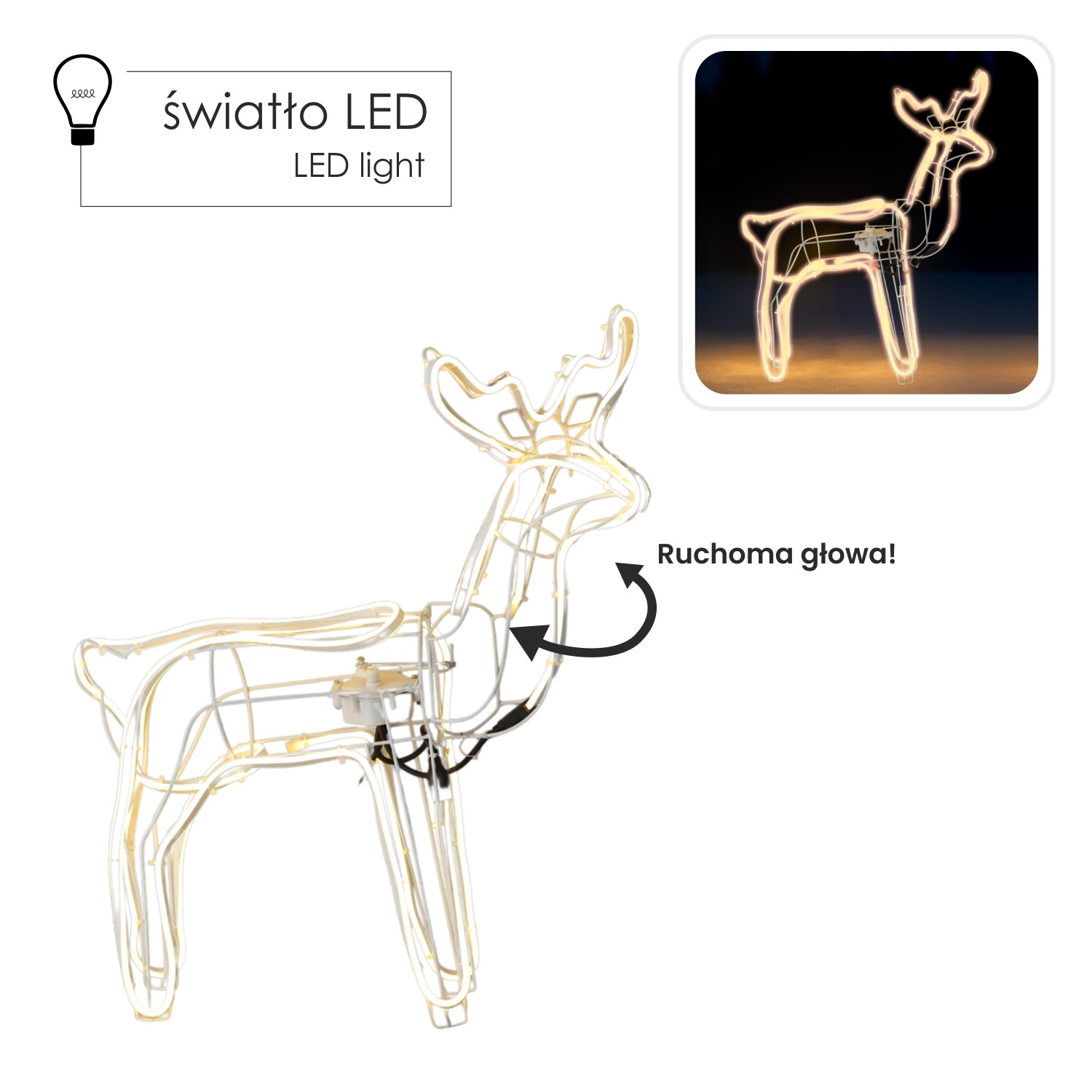 ŚWIĄTECZNY RENIFER Z RUCHOMĄ GŁOWĄ NEON LED 64 x 22 x 70 CM CIEPŁY BIAŁY WEWN/ZEWN *8363 pol_pl_SWIATECZNY-RENIFER-Z-RUCHOMA-GLOWA-NEON-LED-64-x-22-x-70-CM-CIEPLY-BIALY-WEWN-ZEWN-8363-7768_2