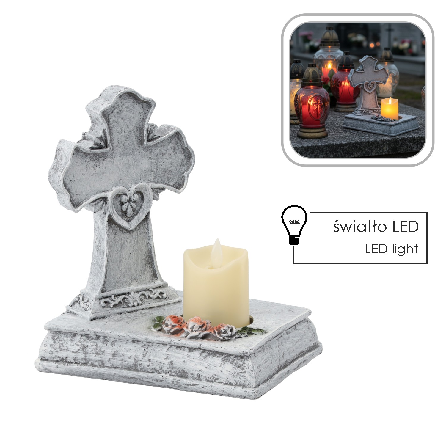FIGURA KRZYŻ ZE ŚWIECZKĄ LED 22,5 X 14 X 21,5 CM pol_pl_FIGURA-KRZYZ-ZE-SWIECZKA-LED-22-5-X-14-X-21-5-CM-8769-5460_1