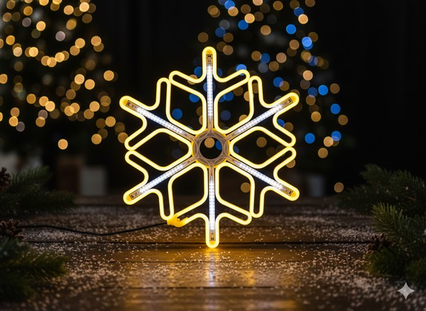 Снежинка 60 См Неон Led Теплый Белый + Холодный Белый Внутренний/Внешний