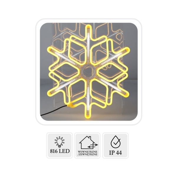 Снежинка 60 См Неон Led Теплый Белый + Холодный Белый Внутренний/Внешний (3)