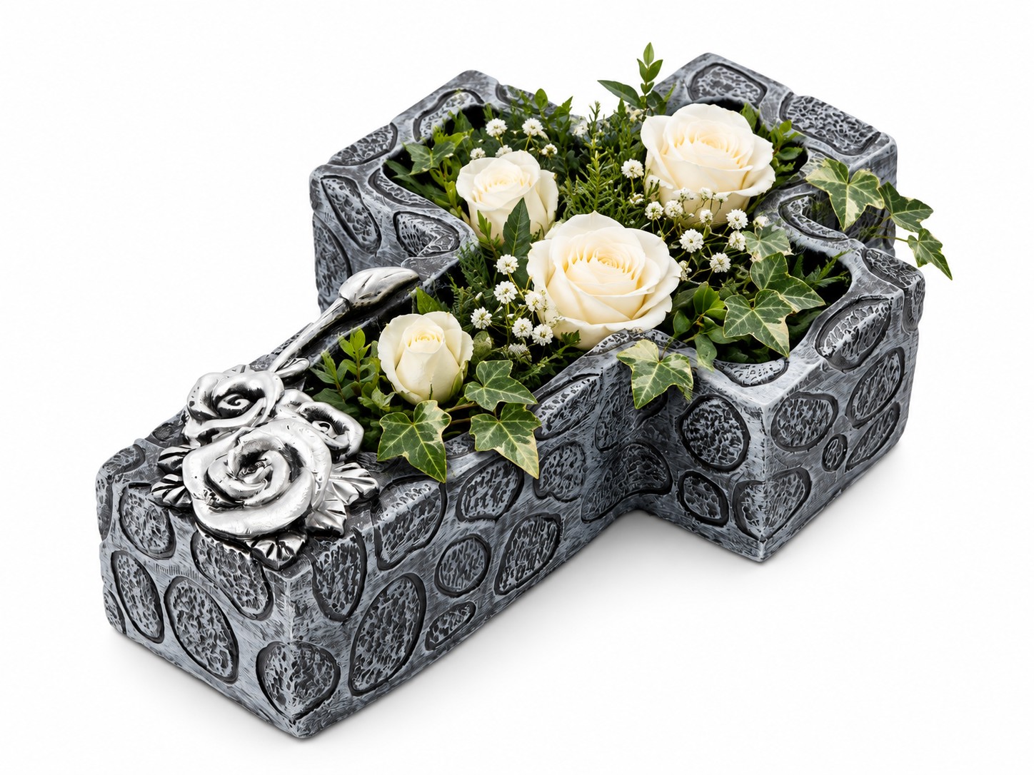 DONICZKA CMENTARNA CEMENTOWA - KRZYŻ CIEMNO SZARO - SREBRNA 28 X 18 X 7,5 CM pol_pl_DONICZKA-CMENTARNA-CEMENTOWA-KRZYZ-CIEMNO-SZARO-SREBRNA-28-X-18-X-7-5-CM-5478_4