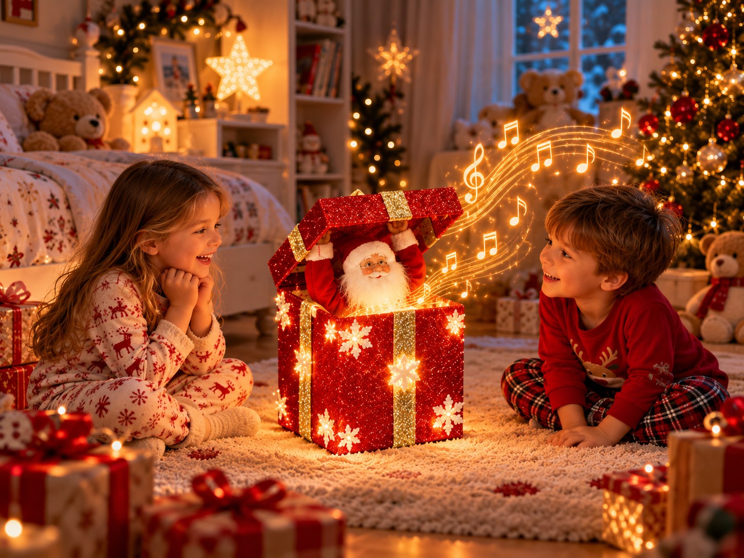 OZDOBA BOŻONAR. MIKOŁAJ W PREZENCIE 26 x 26 x 32/48 CM LED, MELODIA, RUCH *7637 KAI7637_1