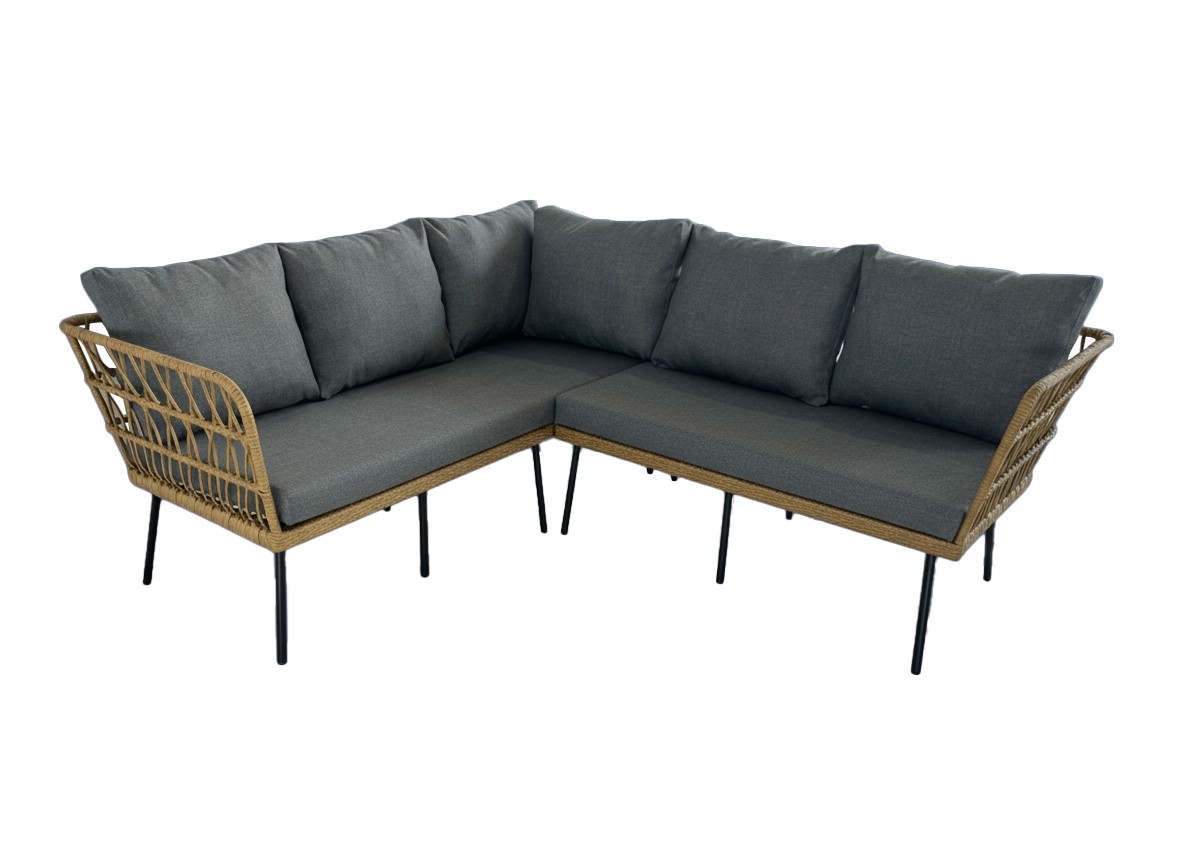 ZESTAW MEBLI OGRODOWYCH (SOFA NAROŻNA, STOLIK) - BRĄZOWY, PODUSZKI - SZARY pol_pl_ZESTAW-MEBLI-OGRODOWYCH-SOFA-NAROZNA-STOLIK-BRAZOWY-PODUSZKI-SZARY-336_3