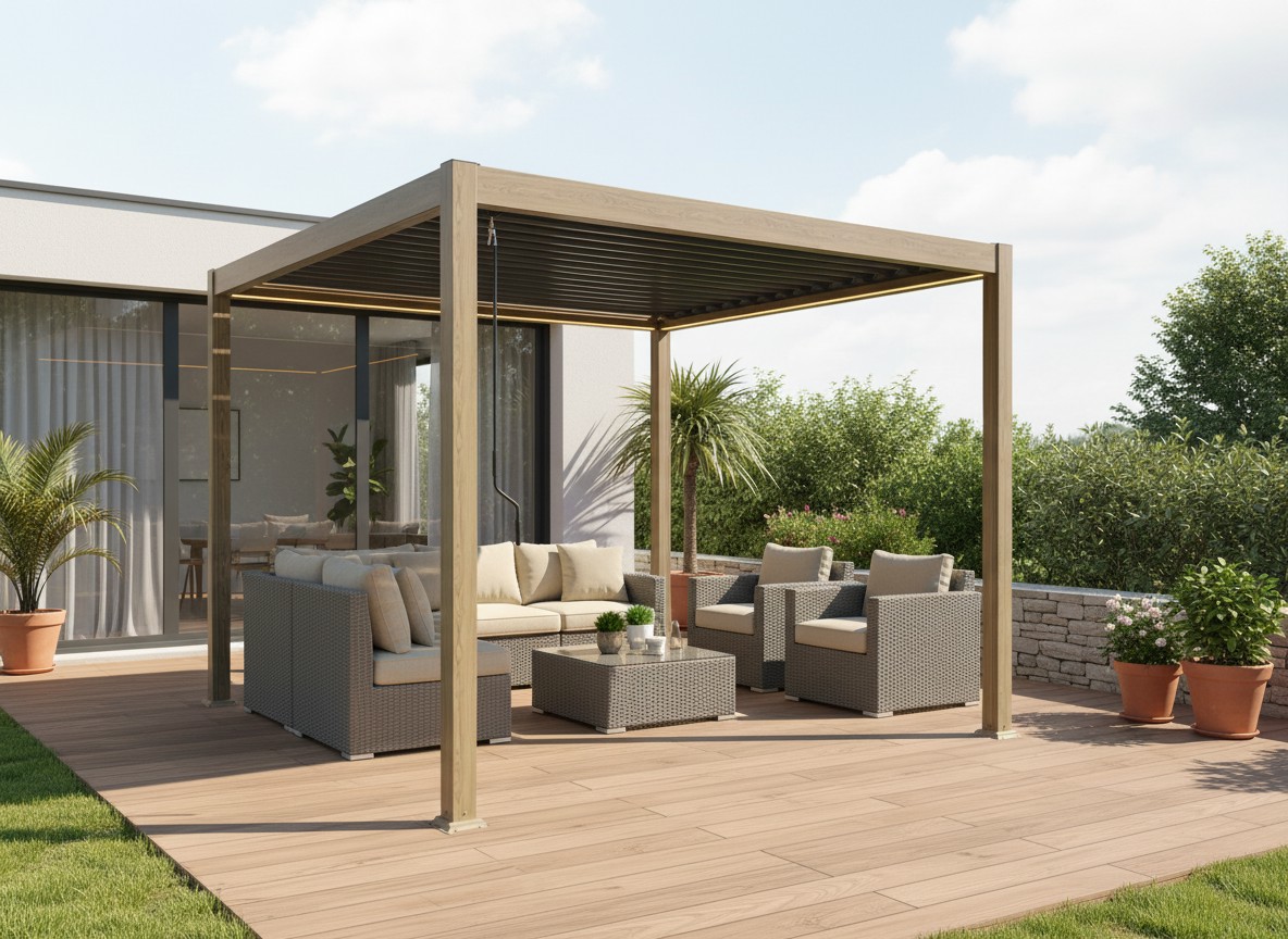 PERGOLA ALUMINIOWA BIOKLIMATYCZNA LED 3 x 4 x 2,5 M DREWNOPODOBNA freepik__stwrz-aranacje-z-pergol-img1-na-tarasie-w-rodku-ni__40168