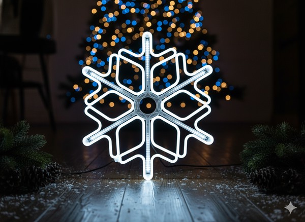 Снежинка 60 См Неон Led Холодный Белый + Холодный Белый Вспышка Внутренний/Внешний (2)