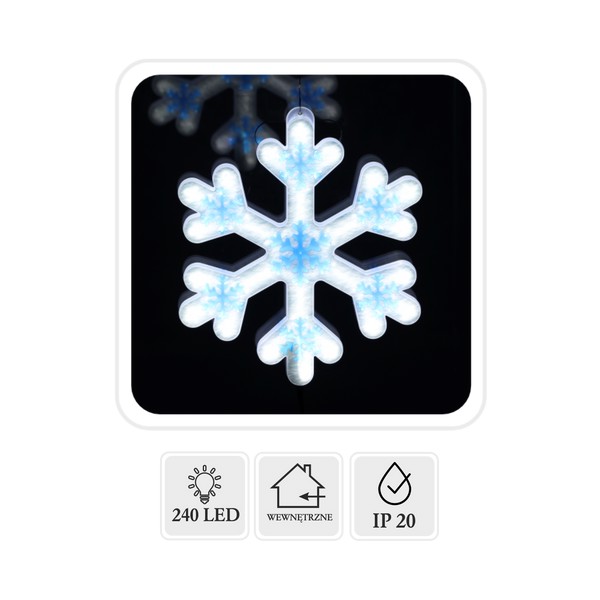 Снежинка Синяя 30 См Неон Led Холодный Белый (3)
