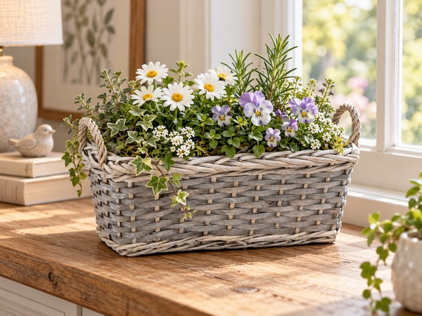 Прямоугольная плетеная корзина 35 x 17 x 14 см (3)