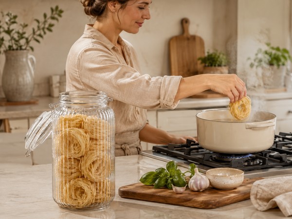 Стеклянная банка с полосками, 2 л, герметичная