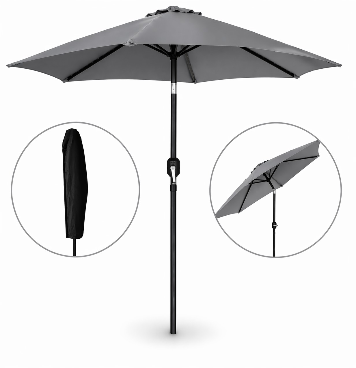 PARASOL OGRODOWY 3 M SZARY Z POKROWCEM pol_pl_PARASOL-OGRODOWY-3-M-SZARY-Z-POKROWCEM-61_12