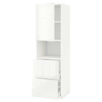 ИКЕА Высокий шкаф для микроволновки METOD МЕТОД / MAXIMERA МАКСИМЕРА, 494.604.39 - Home Club