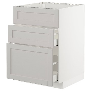 ІКЕА Підлогова шафа + 3 фронт. панелі METOD МЕТОД / MAXIMERA МАКСИМЕРА, 992.743.69 - Home Club