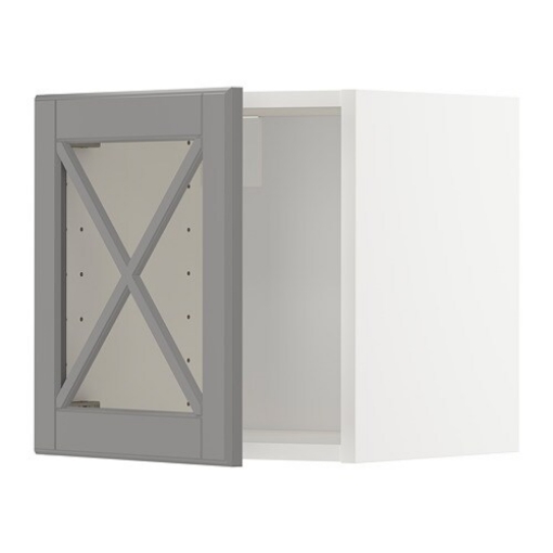 ИКЕА Настенный шкаф со стеклянными дверцами METOD МЕТОД, 393.950.29 - Home Club