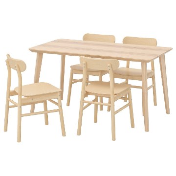 ІКЕА Стіл і 4 стільці LISABO ЛІСАБО / RÖNNINGE РЕННІНГЕ, 392.971.18 - Home Club