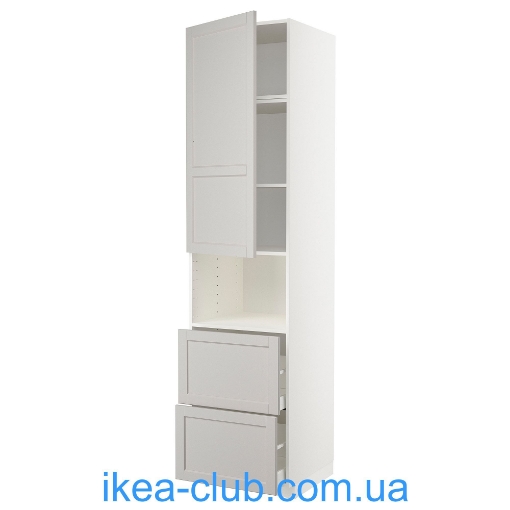 ИКЕА Высокий шкаф для микроволновки METOD МЕТОД / MAXIMERA МАКСИМЕРА, 394.700.52 - Home Club