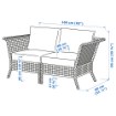 ИКЕА 2-местный модульный диван KUNGSHOLMEN КУНГСХОЛЬМЕН, 292.577.97 - Home Club, изображение 4