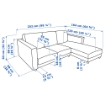 ІКЕА 3-місний диван з шезлонгом VIMLE ВІМЛЕ, 093.991.42 - Home Club, зображення 8
