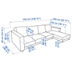 ИКЕА 4-местный диван с шезлонгом VIMLE ВИМЛЕ, 493.995.07 - Home Club, изображение 8