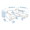 ІКЕА 3-місний диван з шезлонгом VIMLE ВІМЛЕ, 593.991.06 - Home Club, зображення 10