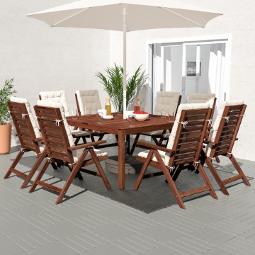 ІКЕА Стіл + 8 розкладних стільців ÄPPLARÖ, 092.897.61 - Home Club