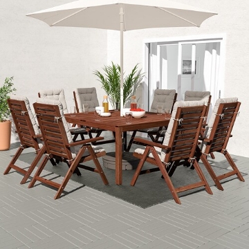 ІКЕА Стіл + 8 розкладних стільців ÄPPLARÖ, 592.897.73 - Home Club