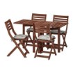 ИКЕА Стол + 4 складные стулья ÄPPLARÖ ЭПЛАРО, 892.900.96 - Home Club