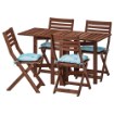 ИКЕА Стол + 4 складные стулья ÄPPLARÖ ЭПЛАРО, 192.900.90 - Home Club