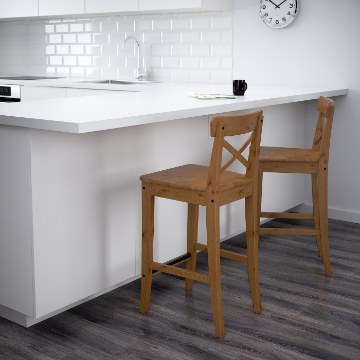 ИКЕА Барный стул со спинкой INGOLF ИНГОЛЬФ, 002.178.01 - Home Club