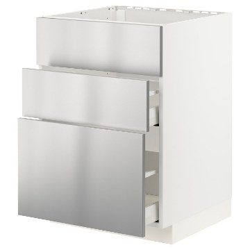 ІКЕА Підлогова шафа + 3 фронт. панелі METOD МЕТОД / MAXIMERA МАКСИМЕРА, 393.298.74 - Home Club
