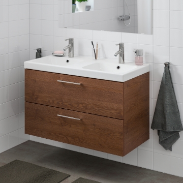 ИКЕА Тумба под умывальник с 2 выдвижными ящиками GODMORGON ГОДМОРГОН / ODENSVIK ОДЕНСВИК, 993.208.80 - Home Club