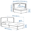 ІКЕА Модуль дивана-ліжка зі спинкою VALLENTUNA ВАЛЛЕНТУНА, 993.964.36 - Home Club, зображення 11