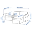 ІКЕА 3-місний диван із кушеткою EKTORP ЕКТОРП, 393.200.72 - Home Club, зображення 8