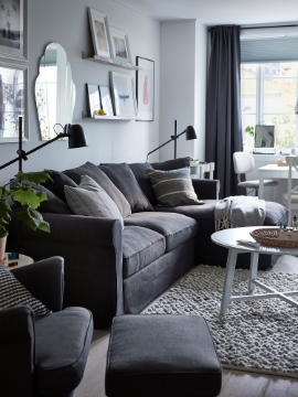 ІКЕА 3-місний розкладний диван з шезлонгом GRÖNLID, 995.366.77 - Home Club