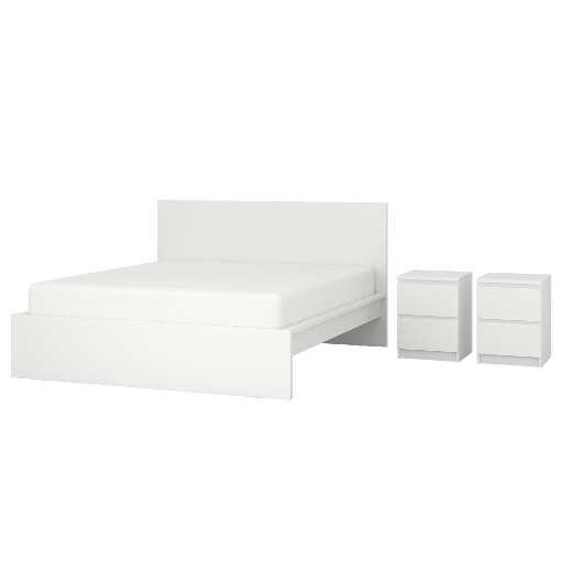ИКЕА Комплект мебели для спальни из 3 предметов MALM МАЛЬМ, 494.951.51 - Home Club