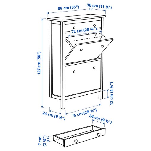 ИКЕА Шкаф для обуви HEMNES ХЕМНЭС, 201.695.59 — купить в интернет