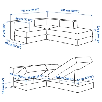 ИКЕА Модульный угловой диван 2 JÄTTEBO, 296.082.10 - Home Club