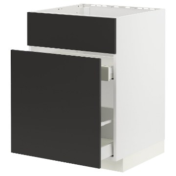 ІКЕА Підлогова шафа + 3 фронт. панелі METOD МЕТОД / MAXIMERA МАКСИМЕРА, 494.976.02 - Home Club