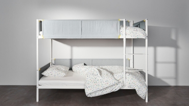 Двусторонняя кровать, 90×200 см, белый, сосна IKEA KURA КЮРА 802.538.09