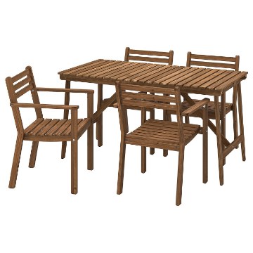 ІКЕА Стіл + 4 стільці з підніжкою. ASKHOLMEN АСКХОЛЬМЕН, 095.291.10 - Home Club