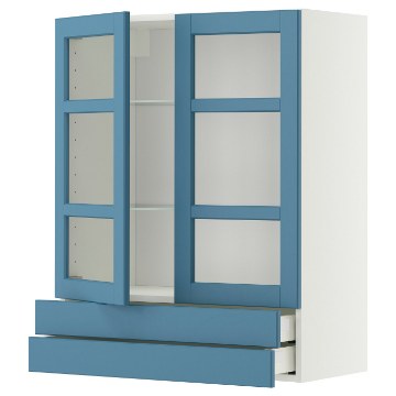 ИКЕА Навесной шкаф 2 стеклянные двери METOD МЕТОД / MAXIMERA МАКСИМЕРА, 696.006.98 - Home Club
