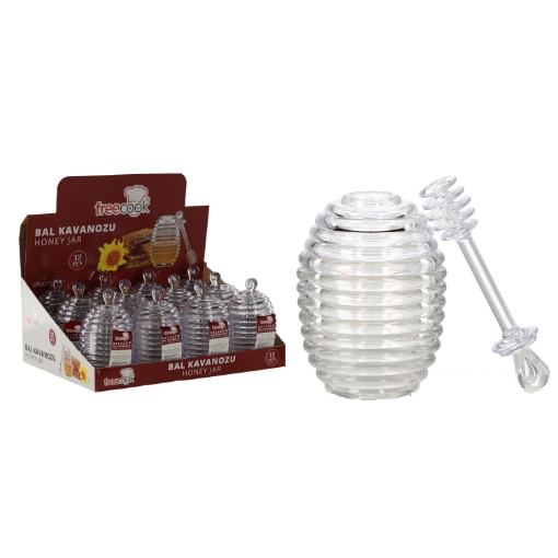 Chomik Пластиковая Банка Для Меда 200 Мл С Ложкой, OKY7956 - Home Club
