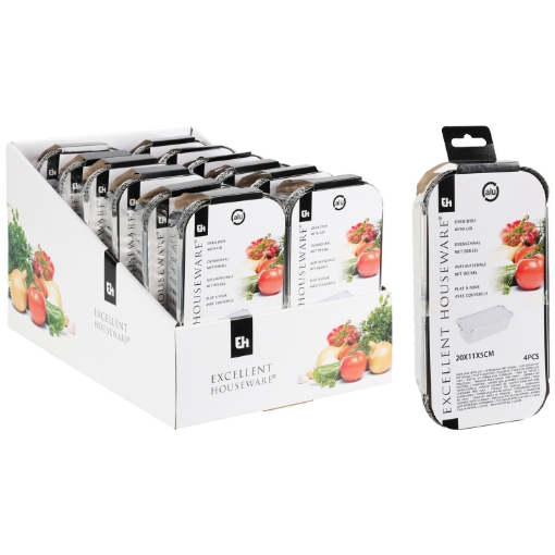 Chomik Алюминиевый контейнер, 4 штуки, с крышкой, AMS2692 - Home Club