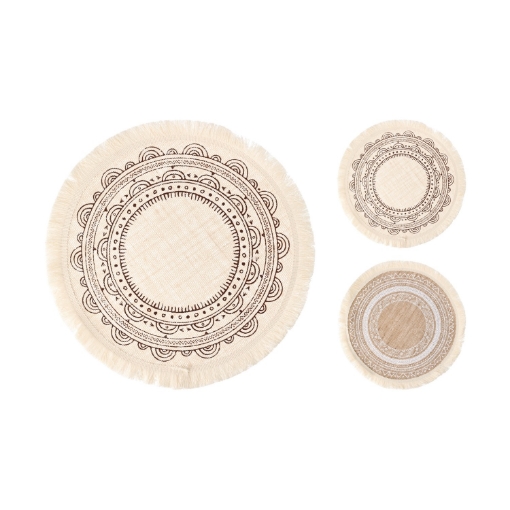 Chomik Круглая подставка из белой джуты, диаметр 38 см, AMS9538 - Home Club