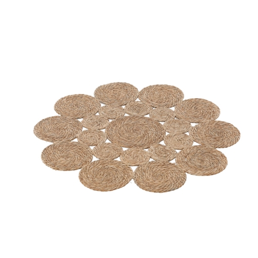 Chomik Круглый коврик 80 см из морской травы с цветочным узором, LIS6703 - Home Club