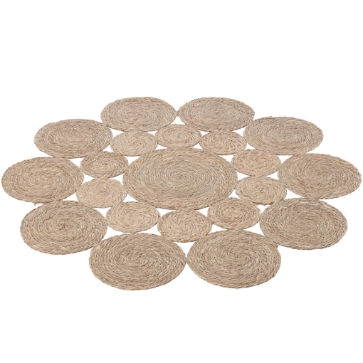 Chomik Круглый коврик 120 см из морской травы с цветочным узором, LIS6727 - Home Club